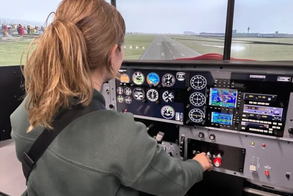 Student during the Pilot for a Day on Simulator