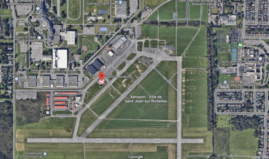 Image satellite de l'aéroport de St-Jean-sur-Richelieu